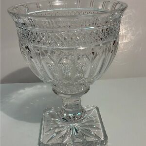 Vintage Shannon Godinger Crystal Pedastel Compote Bowl Brandon Pattern